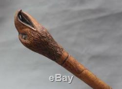 Rare chinese old wood hand carved animal Eagle claw statue Itchy scratch stick