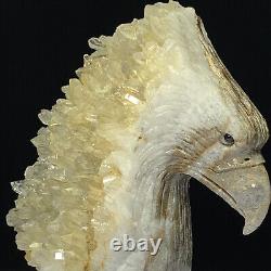 Rare of Natural Crystal Quartz Mineral Specimens Were Hand Carved Eagle Boutique