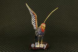Rare old cloisonne hand painting eagle statue noble table home decoration gift