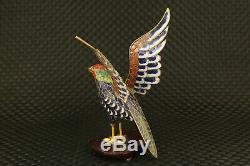 Rare old cloisonne hand painting eagle statue noble table home decoration gift