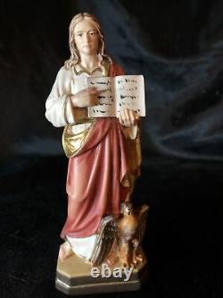 Saint St John Evangelist /w Eagle Hand Carved Painted Figurine 6