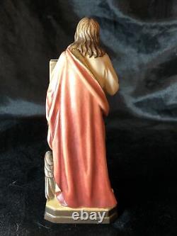 Saint St John Evangelist /w Eagle Hand Carved Painted Figurine 6