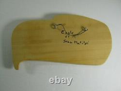 Sean Matilpi hand carved & painted wood Eagle Head plaque Canadian Aboriginal