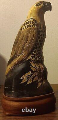 Set of Hand Carved Buffalo Horn Eagles Birds Quality