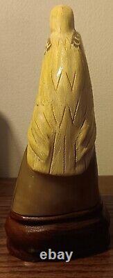 Set of Hand Carved Buffalo Horn Eagles Birds Quality