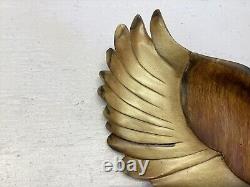 Soaring Eagle Sculpture Hand Carved Wood Wall Art Decor