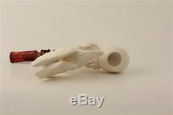 Special Hand Carved Eagle Self Sitter Meerschaum Pipe