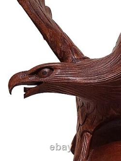 Stunning Hand Carved Wood American Eagle Vintage Architectural Folk Art