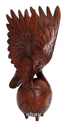 Stunning Hand Carved Wood American Eagle Vintage Architectural Folk Art