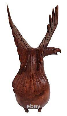 Stunning Hand Carved Wood American Eagle Vintage Architectural Folk Art