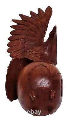 Stunning Hand Carved Wood American Eagle Vintage Architectural Folk Art