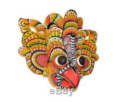 Stunning Hand Carved Wood Wall Home Decor Eagle Bird Decorative Tiki Mask 15