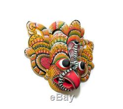 Stunning Hand Carved Wood Wall Home Decor Eagle Bird Decorative Tiki Mask 15