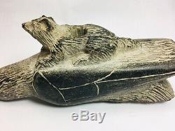 Stunning Old Bird Eagle / Badger Steatite Stone Effigy Pipe Hand Carved Native