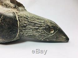 Stunning Old Bird Eagle / Badger Steatite Stone Effigy Pipe Hand Carved Native