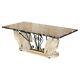 Sublime Hand Carved Antique Eagle 8 Person Dining Table With Italian Marble Top