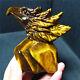 Top 382.7g Natural Tiger Eye Crystal Hand-carved Beauty Eagle Decorations Ywd488