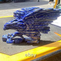 TOP! Natural lapis lazuli hand carved eagle Quartz Crystal reiki healing gift