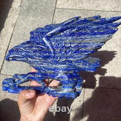 TOP! Natural lapis lazuli hand carved eagle Quartz Crystal reiki healing gift