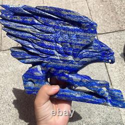 TOP! Natural lapis lazuli hand carved eagle Quartz Crystal reiki healing gift