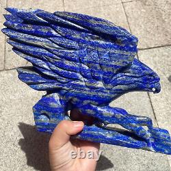 TOP! Natural lapis lazuli hand carved eagle Quartz Crystal reiki healing gift