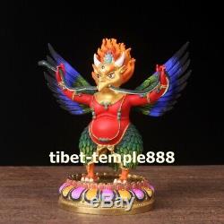 Tibet pure bronze 24K gold Garuda Dhwaja Garula suparna Bird eagle buddha Statue