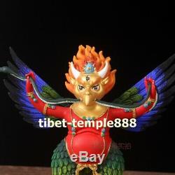 Tibet pure bronze 24K gold Garuda Dhwaja Garula suparna Bird eagle buddha Statue