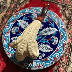 UNSMOKED Hand-carved Eagle Claw BLOCK MEERSCHAUM pipe (9mm)