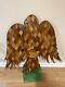 Unique Federal Eagle Hand Carved And Inlaid Wood Wall Hanging Large 36 H