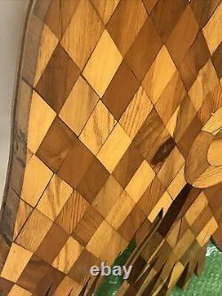 Unique Federal Eagle Hand carved And Inlaid Wood Wall Hanging Large 36 H