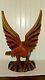 Unique Vintage Wood Hand Carved Large Eagle Sculpture 15.9 Tall X 10.7 X 5.2