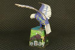 Unique chinese cloisonne eagle statue noble table decoration collectable gift