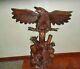 Vintage American Hand Carved Wood Eagle By Blue Ribbon Carver C. Smith (corkey)