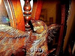 VINTAGE AMERICAN HAND CARVED WOOD EAGLE By Blue Ribbon CARVER C. Smith (CORKEY)