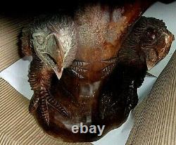 VINTAGE AMERICAN HAND CARVED WOOD EAGLE By Blue Ribbon CARVER C. Smith (CORKEY)