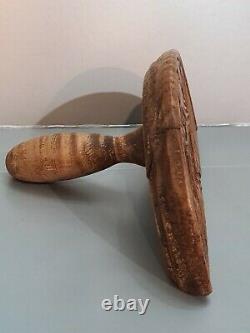 VINTAGE RARE 1/2 MOON EAGLE BUTTER PRESS STAMP hand carved