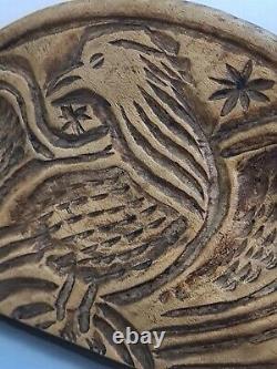 VINTAGE RARE 1/2 MOON EAGLE BUTTER PRESS STAMP hand carved