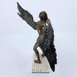 VTG Hand Carved 90s Rodolfo Morales Eagle Dancer Bronze and Onyx Stone Figurine