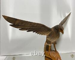 VTG Hand Carved Wood EAGLE BIRD Folk Art