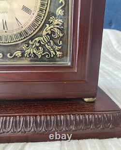 VTG Thomas Pacconi Classic Hand Carved Ornate Gold Eagle Office Clock Safe Box