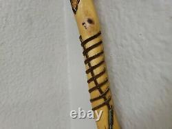 VTG Wooden Walking Stick Handle Handmade Eagle Head Hand Carved Cane