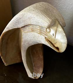 Very Rare, Majestic Stone Carving of an Eagle by JA Grandbois, 1991 New Mexico