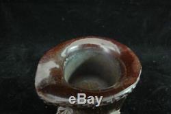 Very Rare Old Chinese Ox Horn Hand Carving Vivid Eagle Glass Cup