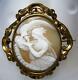 Victorian Gold Hand Carved Cameo Brooch & Pendant Hebe Feeding Eagle Zeus