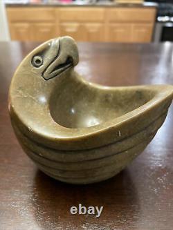 Vince Bomberry Signed Hand-carved Stone Eagle Bowl