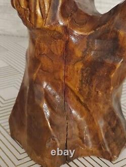 Vintage 14 Large Wooden Eagle Bird Hawk Statue Hand Carved Sculpture Art Decor