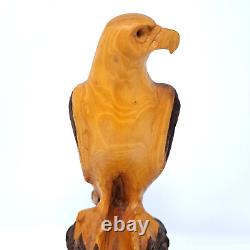 Vintage 1986 Stev Mohr Eagle Hand Carving Art Wooden Sculpture Bird Figurine