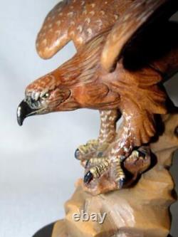 Vintage ANRI Hand Painted Wood Carving, THE GOLDEN EAGLE, Gunther Granget