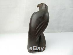 Vintage American Hand Carved Heavy Wood Mid Century Modern Deco eagle