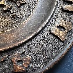 Vintage Antique Hand Carved Wooden 1916 German Eagle Wall Plate Black Forest